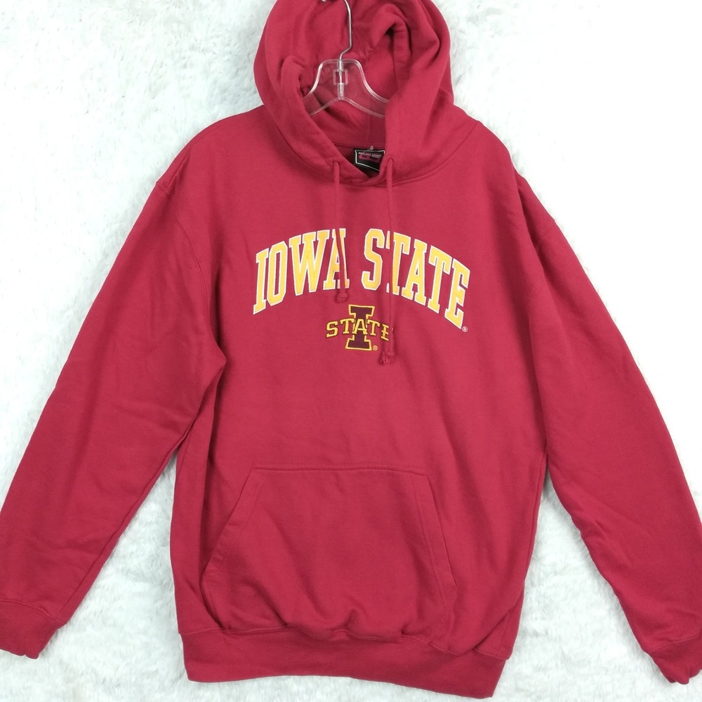 Iowa State Cyclones Mens Hoodie Sweatshirt Genuine Stuff Red Embroidered M‎ New